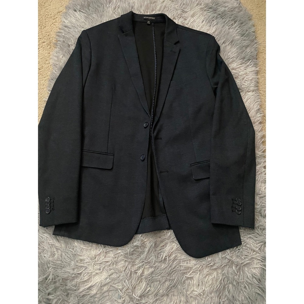 Banana Republic Men's Blazer 42L Large Slim‎ Fit Navy Sport Coat Jacket 2-Button